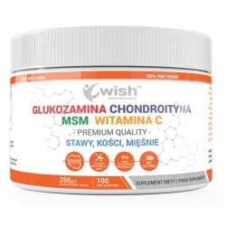 Wish Pharmaceutical Glukozamina Chondroityna MSM Witamina C stawy kości mięsśnie 250g cena 59,00zł