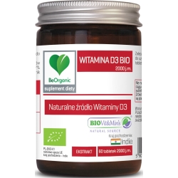 Witamina D3 BIO 2000 j.m. x 60 tabletek BeOrganic cena 42,99zł