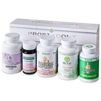 Biolit Prostadont Kompleks 5 Produktów:Toksidont-maj, Nasiona lopianu, Hepatobiol, Urobiol, Urolizyn cena 509,00zł