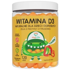 MyVita Witamina D3 naturalne żelki dla dzieci i dorosłych 120sztuk cena 39,90zł