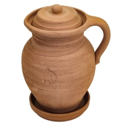 Dzbanek gliniany mały 1,5l z pokrywką do przechowywania wody Gliniany Zdrój cena 93,00zł