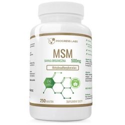 MSM 500mg Siarka organiczna 250tabletek Progress Labs cena 30,90zł
