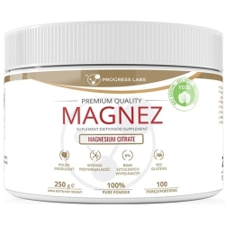 Magnez w Proszku Cytrynian Magnezu 250g Progress Labs cena 30,00zł