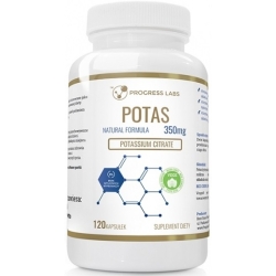 Potas 350mg Cytrynian Potasu 120 Kapsułek Progress Labs cena 29,00zł