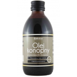 Myvita olej konopny z polskich nasion tłoczony na zimno nierafinowany 250ml + próbki gratis  cena 26,99zł