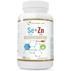 Selen Organiczny 200mcg + Cynk 15mg+ Prebiotyk 120Kapsułek Progress Labs cena 24,00zł