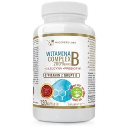 Witamina B Complex 200%RWS + Prebiotyk 120kapsułek Progress Labs cena 30,00zł