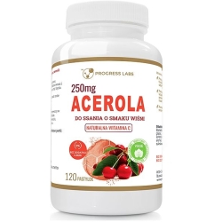 Acerola 250mg Naturalna Witamina C do ssania 120 pastylek Progress Labs cena 20,00zł