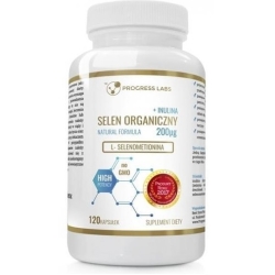 Selen Organiczny L- Selenometionina 200µg +BCAA Aminokwas +Prebiotyk 120kapsułek Progress Labs cena 21,00zł