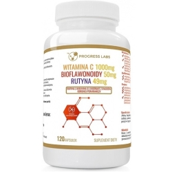 Witamina C 1000mg + Bioflawonoidy 50mg + Rutyna 49mg 120 kapsułek Progress Labs cena 34,50zł