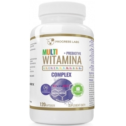 Multiwitamina Complex Witamina K2+D3 A, E, C, + B Complex + Prebiotyk 120 kapsułek Progress Labs cena 40,00zł