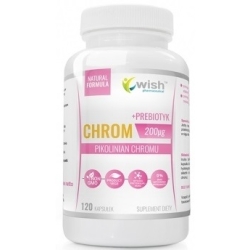Chrom (Pikolinian Chromu) 200mcg + Prebiotyk 120kapsułek Wish Pharmaceutical cena 23,90zł