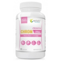 Chrom (Pikolinian Chromu) 200mcg + Prebiotyk 60kapsułek Wish Pharmaceutical cena 14,50zł