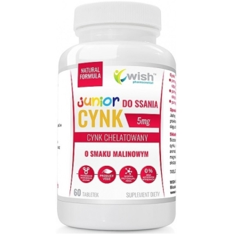Cynk Junior 5mg 60 tabletek do ssania Wish Pharmaceutical cena 15,90zł