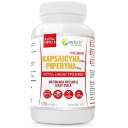 Kapsaicyna 10mg + Piperyna 10mg + Prebiotyk 120 kapsułek Wish Pharmaceutical cena 49,00zł