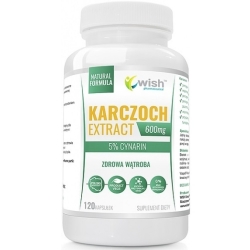 Karczoch Extract 600mg 5% Cynarin 120 Kapsułek Wish Pharmaceutical cena 37,90zł