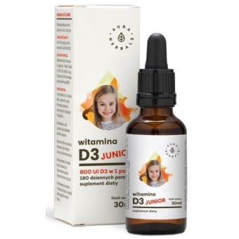 Aura Herbals Witamina D3 Junior 800IU krople 30ml cena 15,99zł