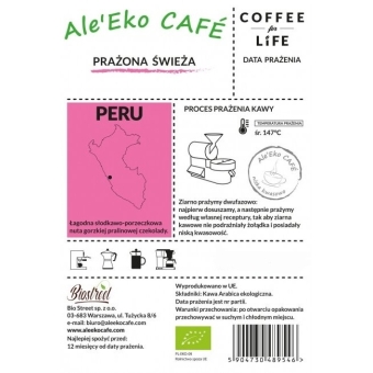 Ale'Eko CAFÉ Kawa Mielona Peru BIO 250 g Coffee for Life cena 29,00zł