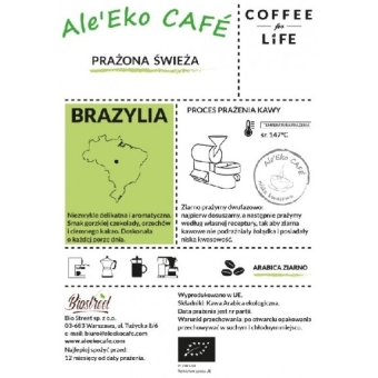 Ale'Eko CAFÉ Kawa Ziarnista Brazylia BIO 250 g Coffee for Life cena 38,99zł