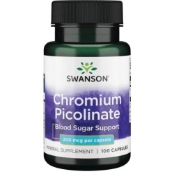 Swanson Chrom pikolinian 200mcg 100kapsułek cena 14,00zł