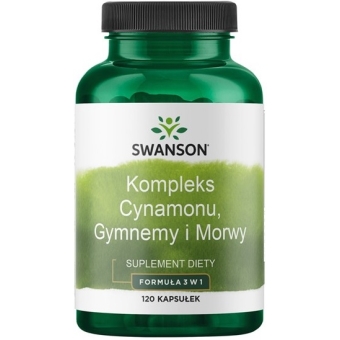 SWANSON Kompleks Cynamonu, Gymnemy i Morwy 120kapsułek cena 35,90zł