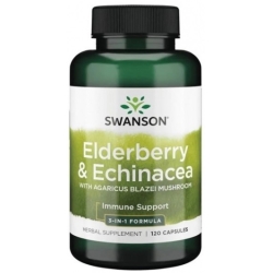 Swanson Czarny bez Agaricus 120kapsułek cena 64,90zł