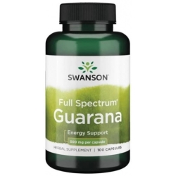 Swanson Guarana 500mg 100kapsułek cena 33,90zł