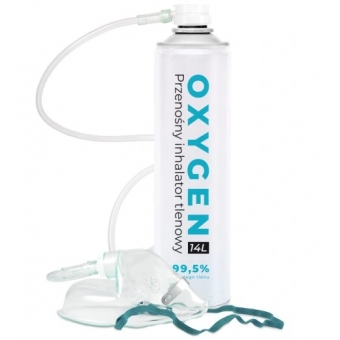Tlen inhalacyjny w puszce OXYGEN 99,5% 14L z maską 1sztuka cena 49,00zł