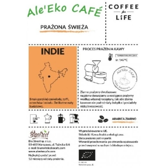 Ale'Eko CAFÉ Kawa Ziarnista Indie BIO 250 g BIO Coffee for Life cena 37,90zł