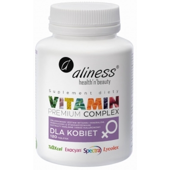 Premium Vitamin Complex dla kobiet 120tabletek VEGE Aliness cena 54,90zł
