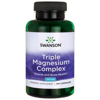 Swanson Triple Magnesium Complex magnez 100kapsułek cena 16,85zł