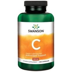 Swanson Witamina C 500mg z dziką różą 250kapusułek cena 36,90zł