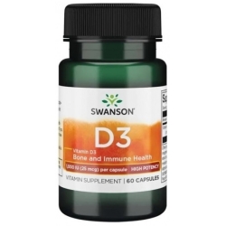 Swanson Witamina D-3 1000 IU 60kapsułek cena 8,90zł