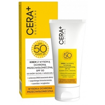 Cera+ Solutions krem z wysoką ochroną przeciwsłoneczną SPF 50 do skóry suchej i wrażliwej 50ml cena 22,60zł