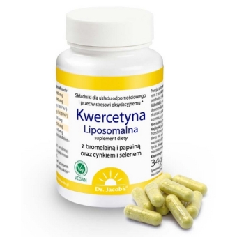 Dr Jacobs Kwercetyna Liposomalna z bromelainą i papainą 60kapsułek cena 119,00zł