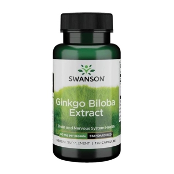 Swanson ginkgo biloba extrakt 60 mg 120 kapsułek cena 26,90zł