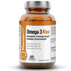 Clean Label Omega 3 Max 60żelowych kapsułek Vcaps Pharmovit cena 46,95zł