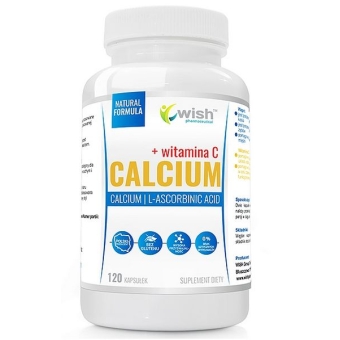 Calcium Wapń 800mg, Witamina C 200mg 120kapsułek Wish Pharmaceutical cena 28,90zł