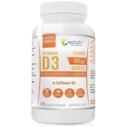 Witamina D3 4000IU 100mcg senior 120kapsułek Wish Pharmaceutical cena 29,00zł