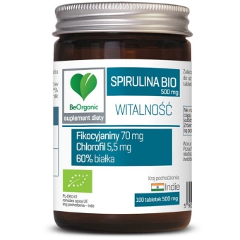 Spirulina Bio 500 mg 100tabletek BeOrganic cena 29,99zł