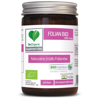 Folian Bio 600 mcg 100tabletek BeOrganic cena 44,99zł
