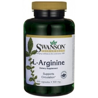 Swanson L-arginina 500 mg 200 kapsułek cena 34,65zł