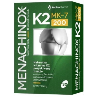 Menachinox K2 200uq 30kapsułek Xenico Pharma cena 20,90zł