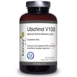 Ubichinol V100 aktywna forma Koenzymu Q10 300kapsułek Kenay cena 513,79zł