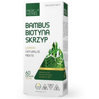 Medica Herbs Bambus Biotyna Skrzyp 470mg  60kapsułek cena 19,95zł