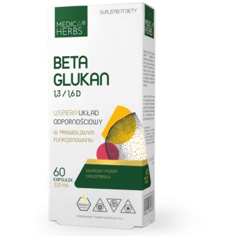 Medica Herbs Beta Glukan 1,3/1,6 D 60kapsułek cena 25,95zł