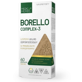 Medica Herbs Borello Complex-3 500mg 60kapsułek cena 34,95zł