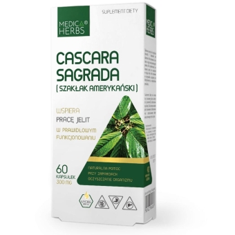Medica Herbs Cascara Sagrada (Szakłak Amerykański) 300mg 60kapsułek cena 21,95zł