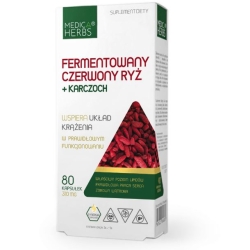 Medica Herbs Fermentowany Czerwony Ryż + Karczoch 310mg 80kapsułek cena 25,95zł