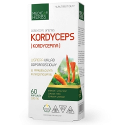 Medica Herbs Kordyceps (Kordycepina)  320mg 60kapsułek cena 24,95zł